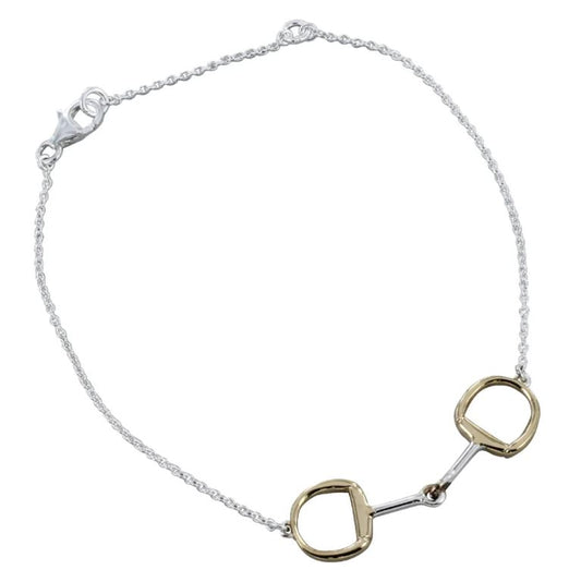Sterling Silver Two Tone Snaffle Bit Bracelet